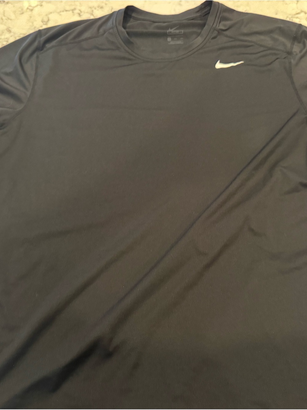 Nike Men’s Black Short Sleeve Dri-FIT Tee with White Swoosh